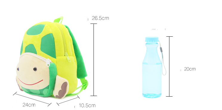 Cute Zoo Children's Schoolbag Backpack Plush Animal Turtle Image