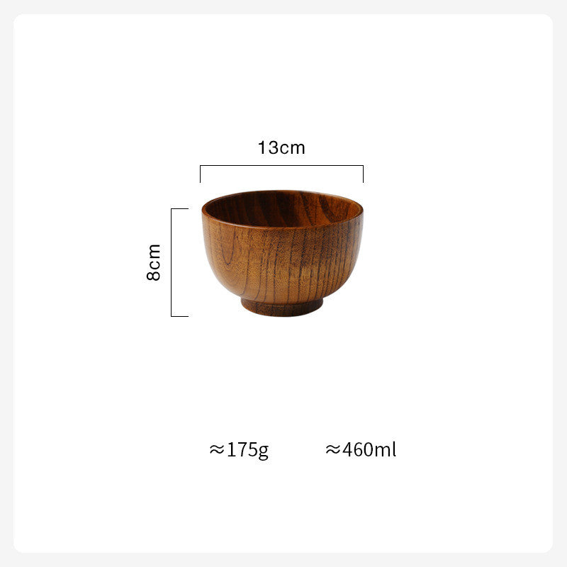 Wooden Bowl Japanese Style Wood Rice Soup Bowl Salad Bowl Food Container Large Small Bowl for Kids Tableware Wooden Utensils Image