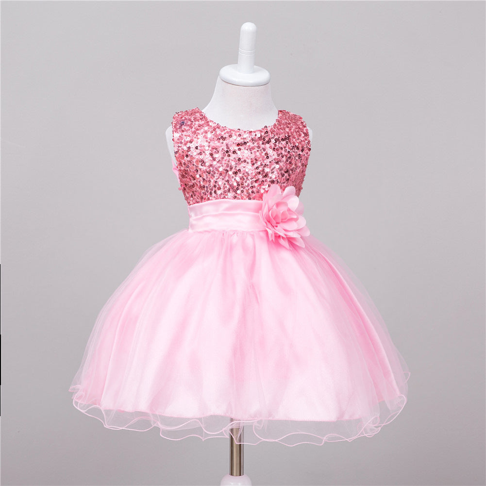 Baby Sequin Dress Flower Girl Wedding Princess Dress Image