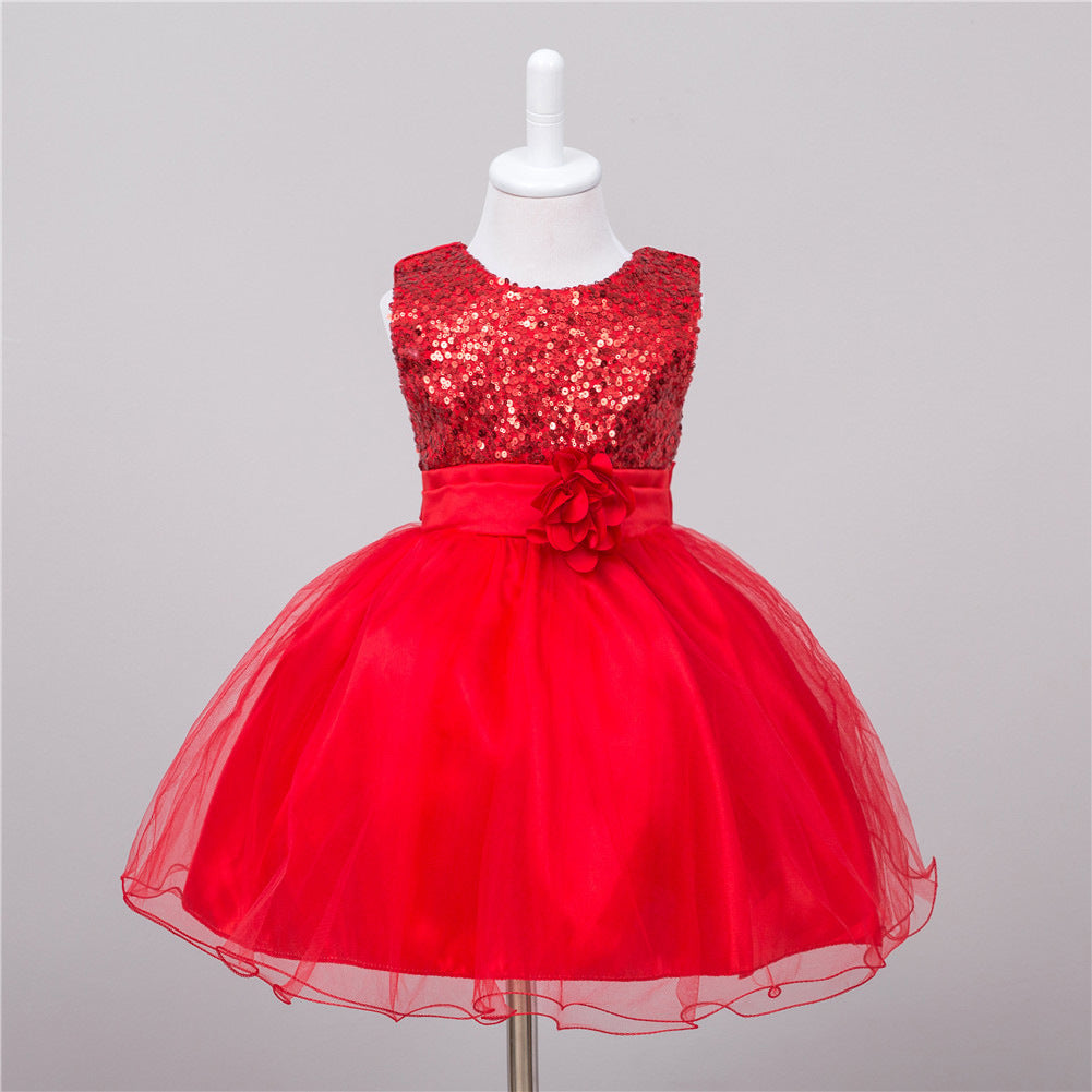 Baby Sequin Dress Flower Girl Wedding Princess Dress Image