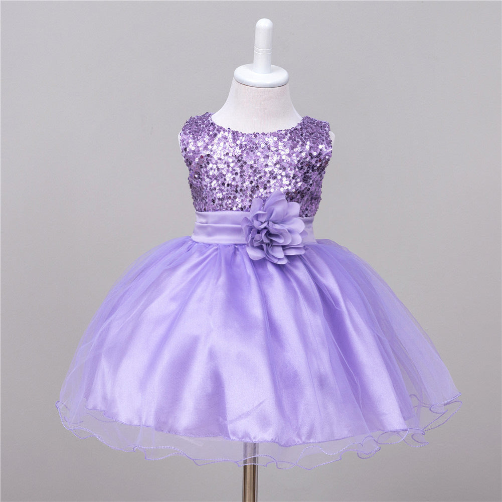 Baby Sequin Dress Flower Girl Wedding Princess Dress Image