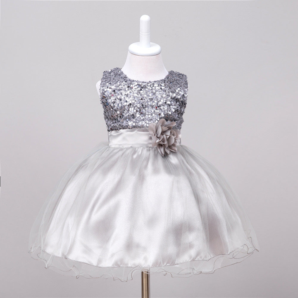 Baby Sequin Dress Flower Girl Wedding Princess Dress Image