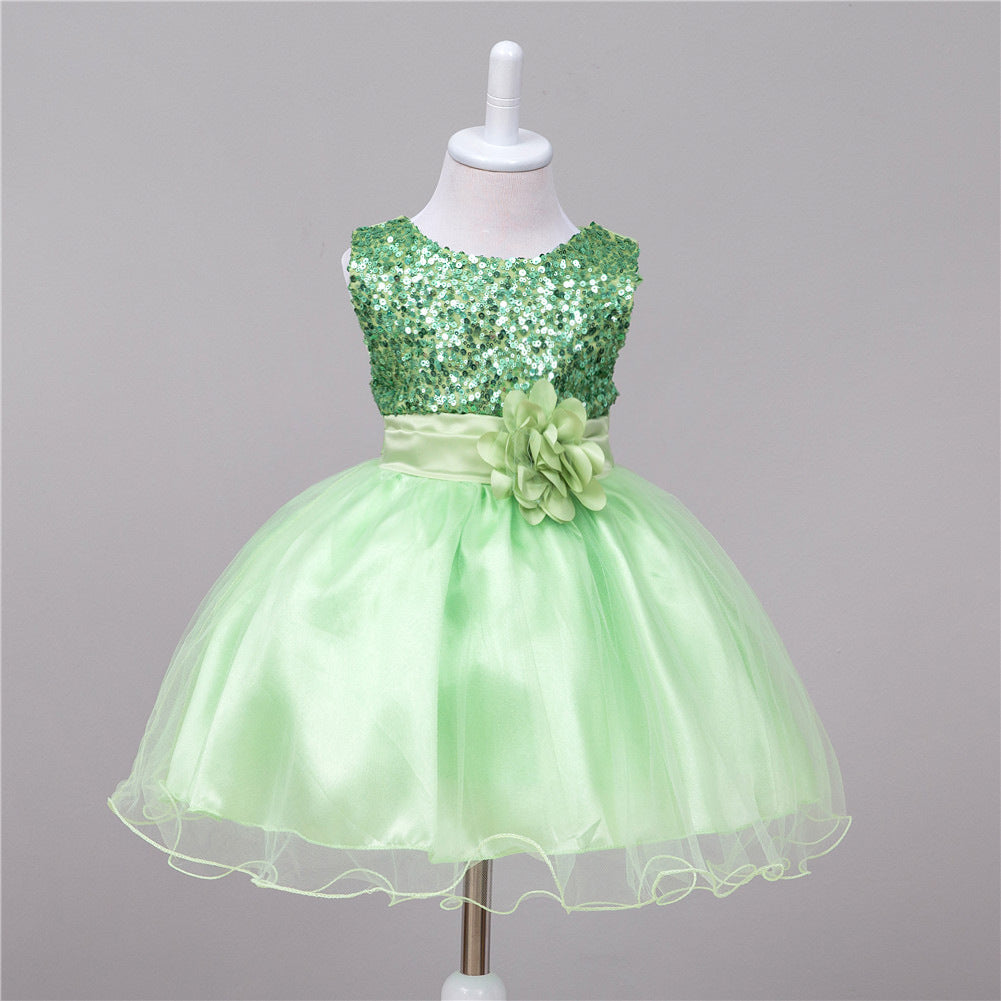 Baby Sequin Dress Flower Girl Wedding Princess Dress Image