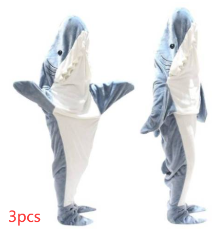 Cartoon Shark Sleeping Bag Pajamas Office Nap Shark Blanket Karakal High Quality Fabric Mermaid Shawl Blanket For Children Image