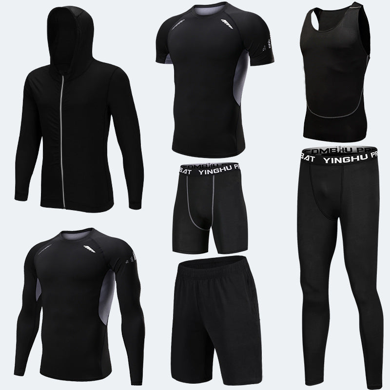 Running Workout Clothes Men 7pcs / sets Compression Running Basketball Games Jogging Tights set of underwear Gym Fitness sports sets Image