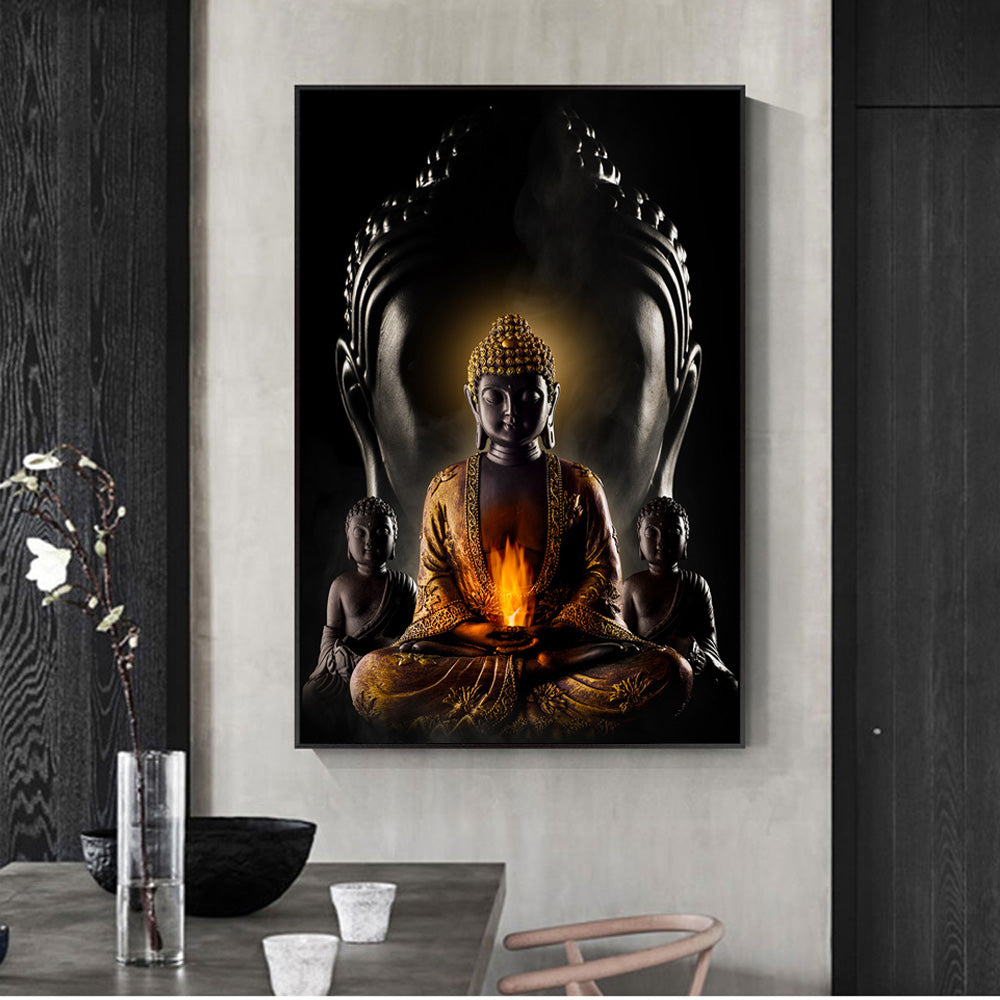 God Buddha Wall Art Canvas  Modern Buddha Canvas Art Paintings On The Wall Canvas Pictures Buddhism Posters Wall Decor Image