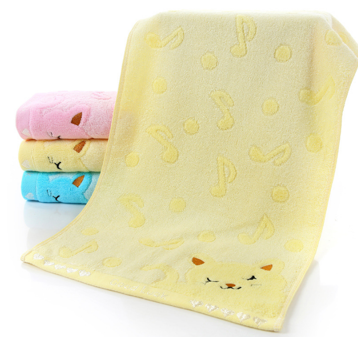 Bamboo Fiber Kitten Face Bath Towels Image