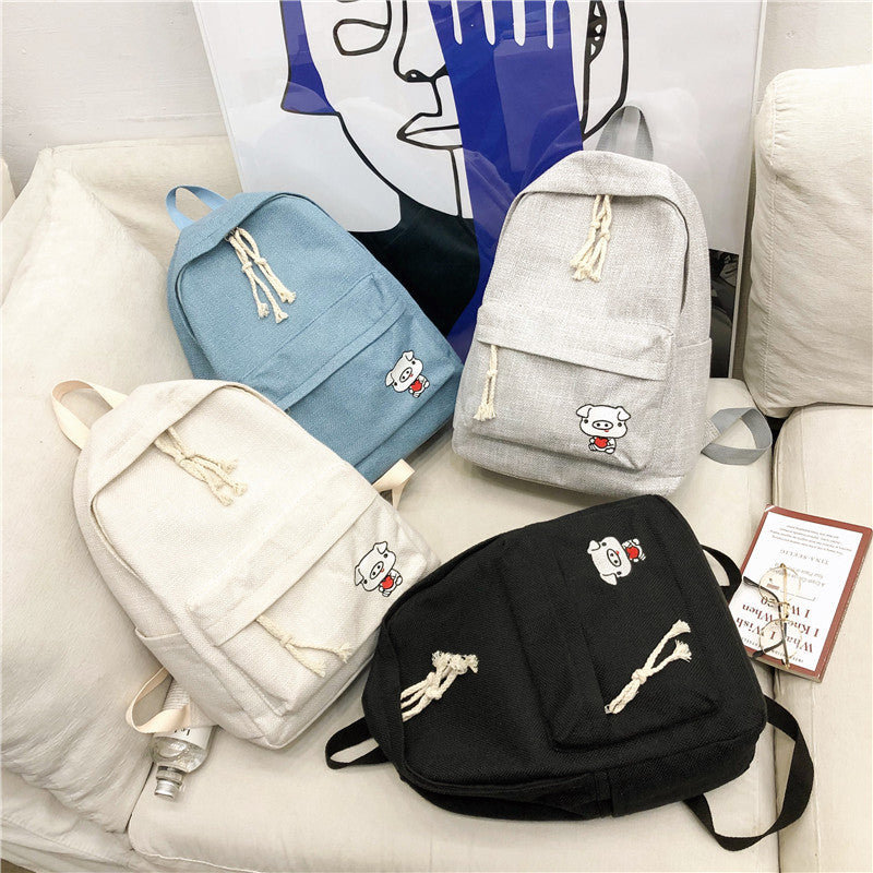 New Fashion Joker Simple Solid Color Backpack Image