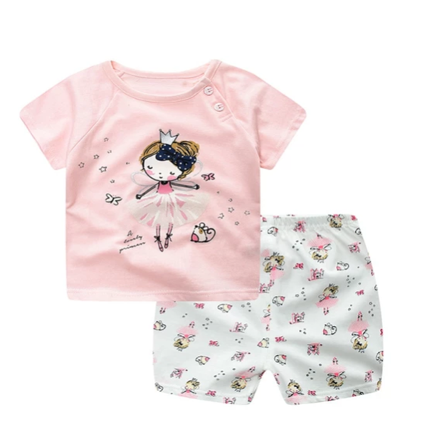 Cartoon Clothing Baby Boy Summer Clothes T-shirt Baby Girl Casual Clothing Sets Image