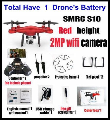 Sales Promotion WiFi 2MP Camera With S10 SMRC FPV Quadcopter Drone Helicopter UAV Micro Remote Control Toy RACER KIT Aircraft Image