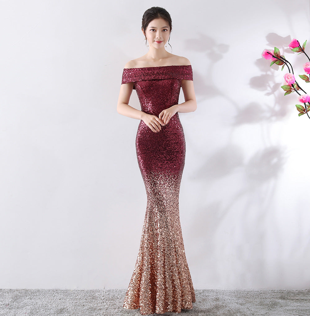 Birthday Party Dress Slimming Host Long Dress Image