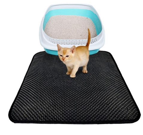 Double Layer Litter Cat Bed Pads Pet Cat Litter Mat Trapping Pets Litter Box Mat Pet Product Bed For Cats House Clean Mat Image