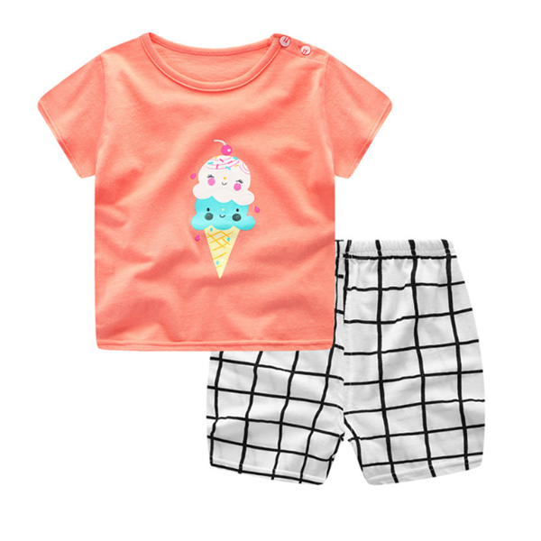 Cartoon Clothing Baby Boy Summer Clothes T-shirt Baby Girl Casual Clothing Sets Image