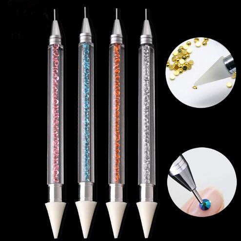 Dual-ended Nail Dotting Pen Diamond Painting Pen Crystal Beads Handle Rhinestone Studs Picker Wax Pencil Manicure