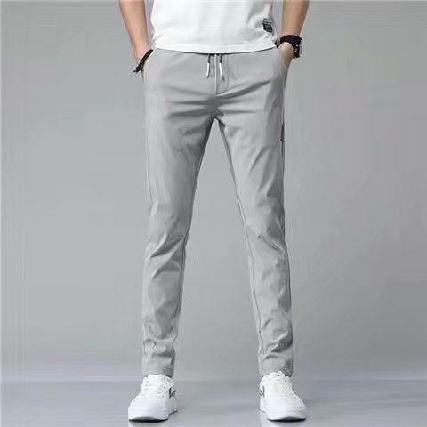 Drawstring Trousers Thin Casual Pants Korean Version Loose Straight Sweatpants Mens Clothing Image