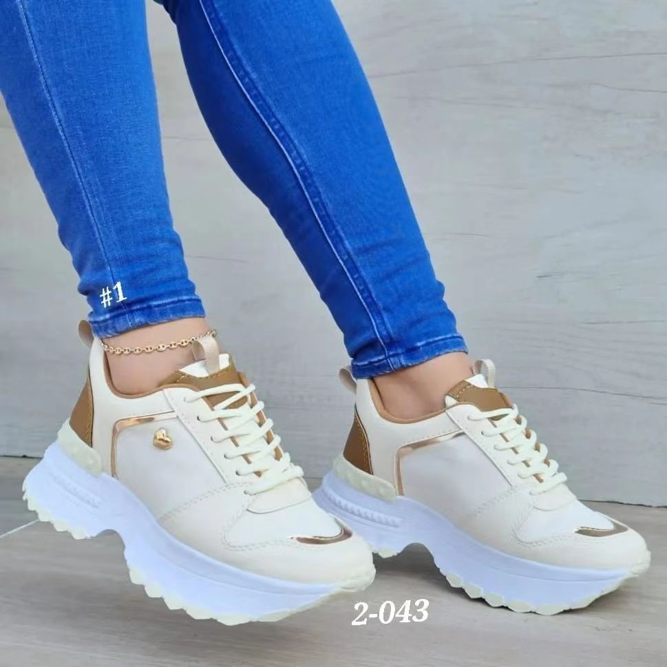 Women's Fashion Heel Lifed Sneakers Image