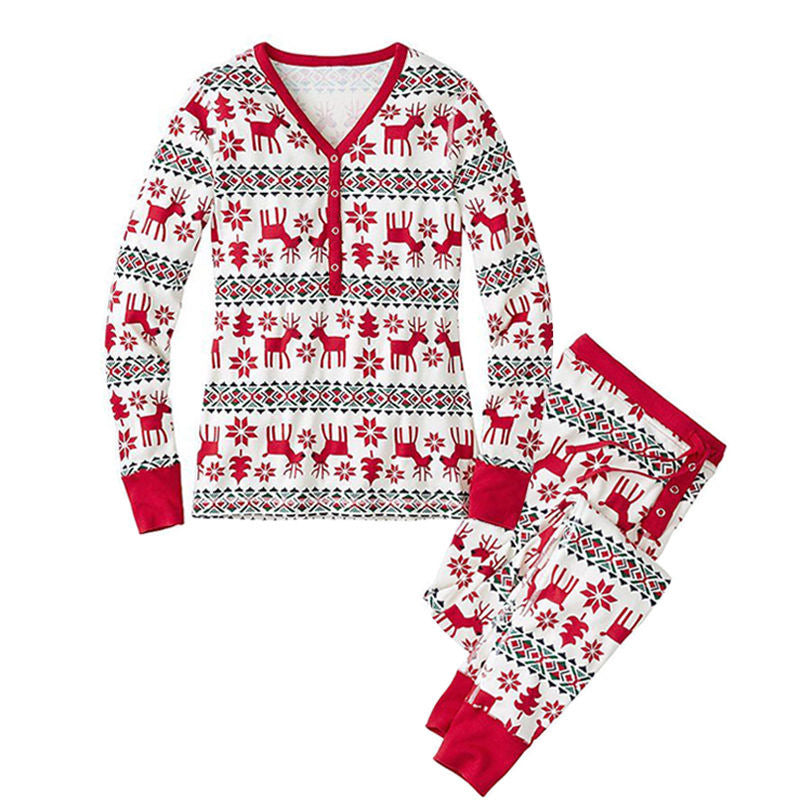 Christmas Parent-Child Suit Printing Home Service Pajamas Two-Piece Image