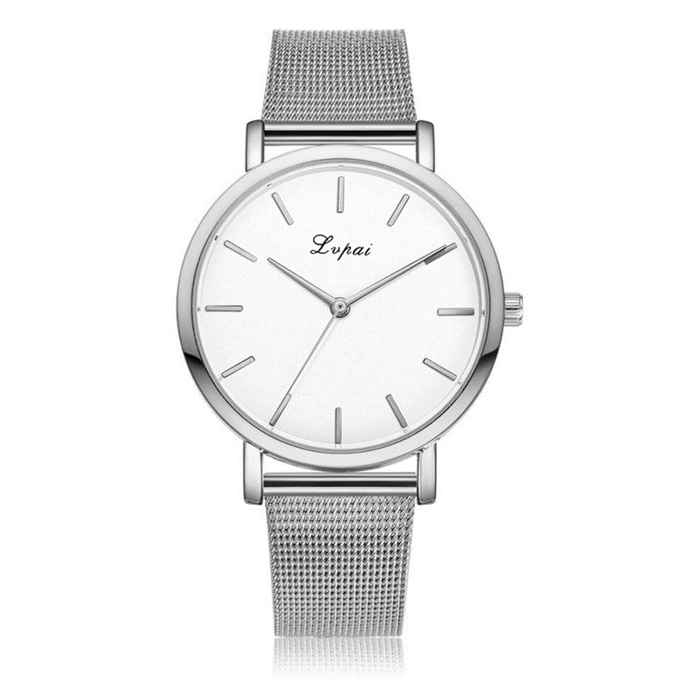 Vansvar fashion brand silver and gold mesh band creative marble wristwatch casual women quartz watches gift relogio feminino Image