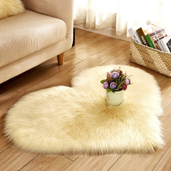 Plush Heart Shaped Carpet Non-Slip Mat Fluffy Rug Floor Mat Blanket Sofa Cushion Foot Pad Carpets For Living Room Home Decor Image