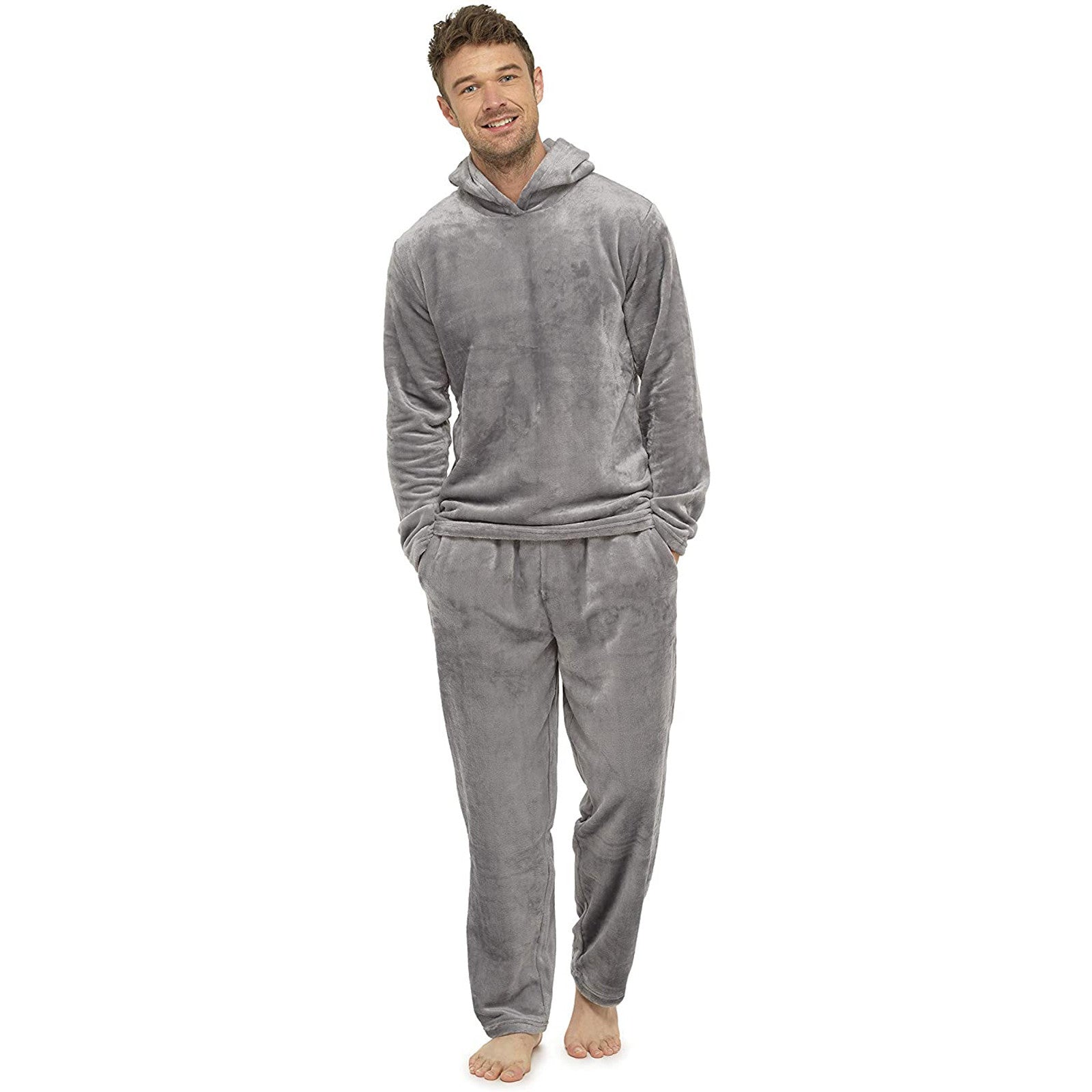 Flannel Grey Simple Home Men's Pajamas Image