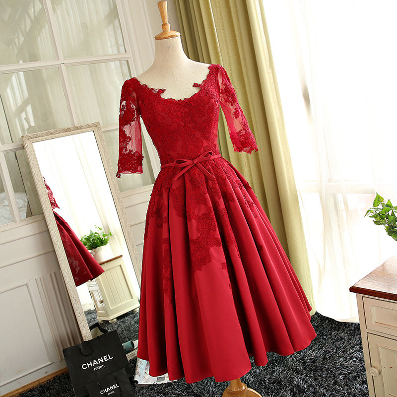 Mid-sleeve bridal wedding toast dress evening dress Image