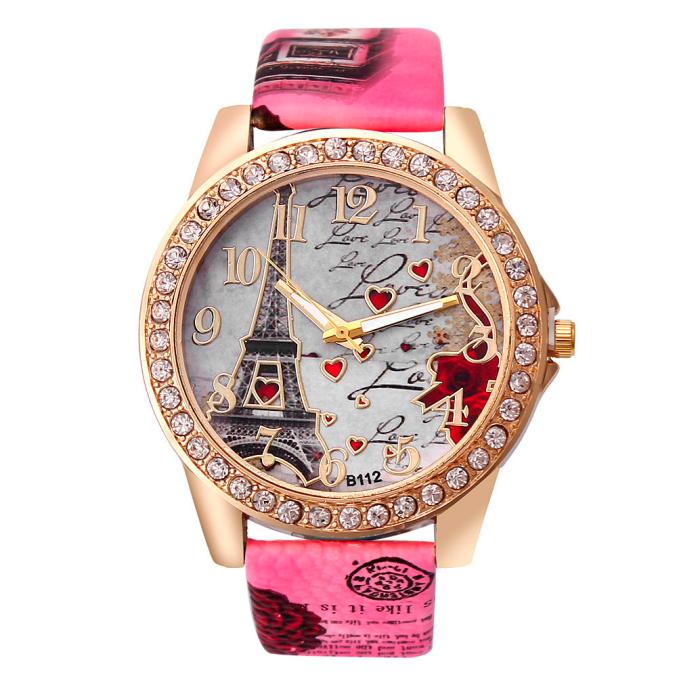 New Vintage Paris Eiffel Tower Women's Quartz Watch Women Girls Ladies Students Casual Wristwatch Relojes Image