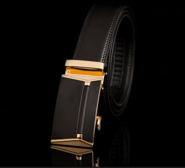 Men's leather factory direct belt buckle leather belt men's automatic belt belt wholesale business Image