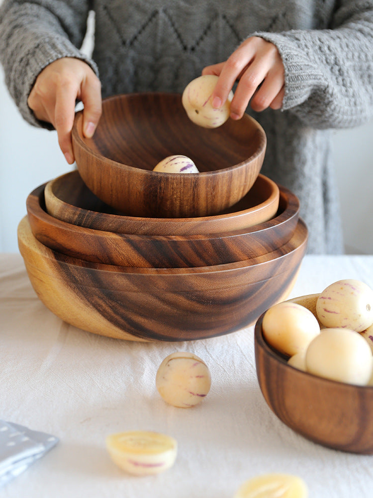 Acacia wooden bowl wooden tableware Image