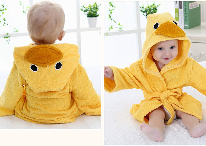 Cartoon Cute Animal Modeling Baby Bath Towels Baby Bathrobes Cotton Children's Bathrobes Baby Hooded Image