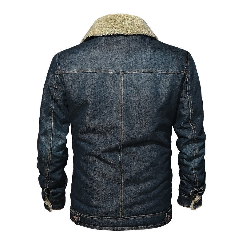 Men Brand Clothing Denim Jacket Fashion Mens Jeans Jacket Thick Warm Winter Outwear Male Cowboy Image