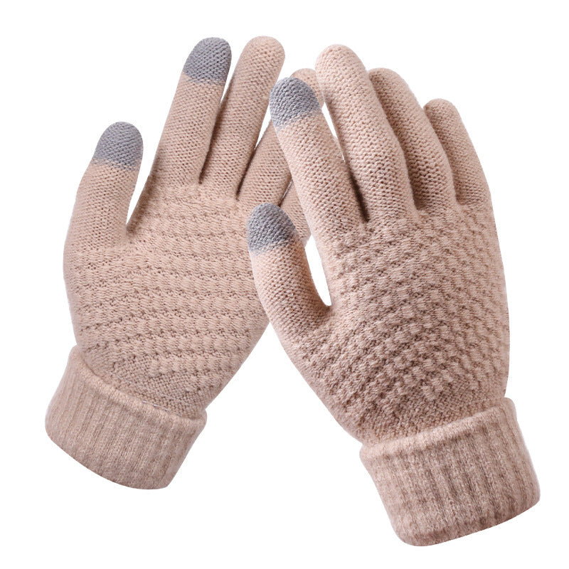 Couple knitted gloves touch screen gloves Image