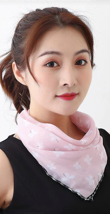 Hanging Ear Thin Face-covering Scarf Triangle Veil Scarf Image