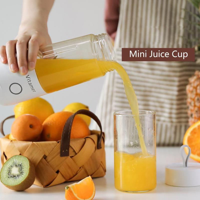 350ml Portable Blender Juicer Electric USB Rechargeable Mixer Smoothie Slushy Cup Fresh Juice Blender Bottle USB Charging Kitchen Gadgets Image