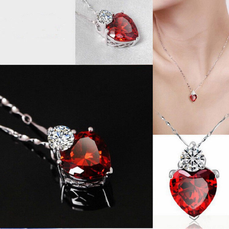 Aliexpress selling jewelry red peach Earring Necklace bride jewelry set Taobao supply Image