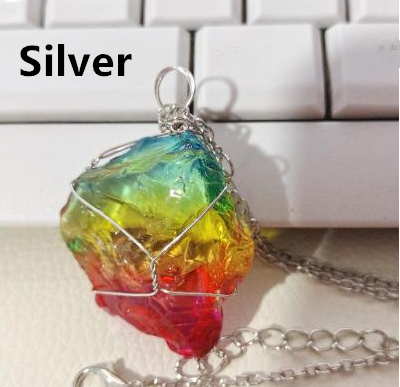 Rainbow Quartz Crystal Necklace Image