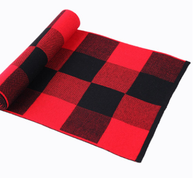 Men's scarf wool plaid scarf scarf winter scarf processing wholesale gift ladies knitting stitching Image