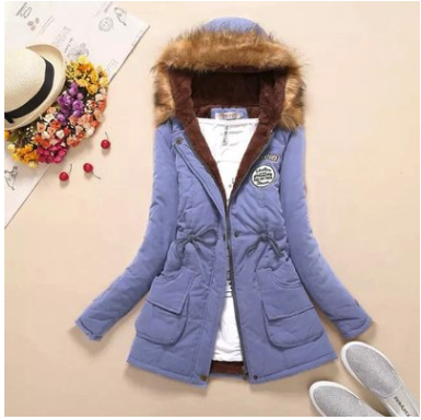 Thick Winter Jacket Women Large Size Long Section Hooded parka outerwear new fashion fur collar Slim padded cotton warm coat Image