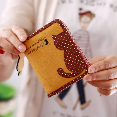 2021 new style cartoon short wallet female Korean version lovely girl child vertical zipper position Image