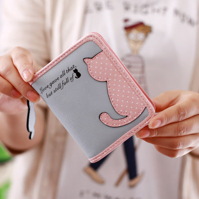 2021 new style cartoon short wallet female Korean version lovely girl child vertical zipper position Image