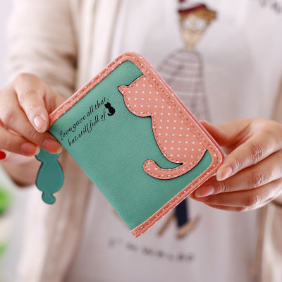 2021 new style cartoon short wallet female Korean version lovely girl child vertical zipper position Image