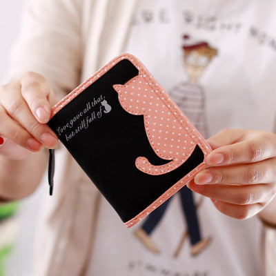 2021 new style cartoon short wallet female Korean version lovely girl child vertical zipper position Image