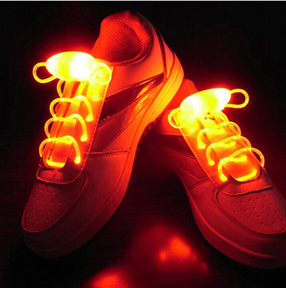 Led Sport Shoe Laces Glow Shoe Strings Round Flash Light Shoelaces Image