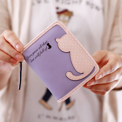 2021 new style cartoon short wallet female Korean version lovely girl child vertical zipper position Image