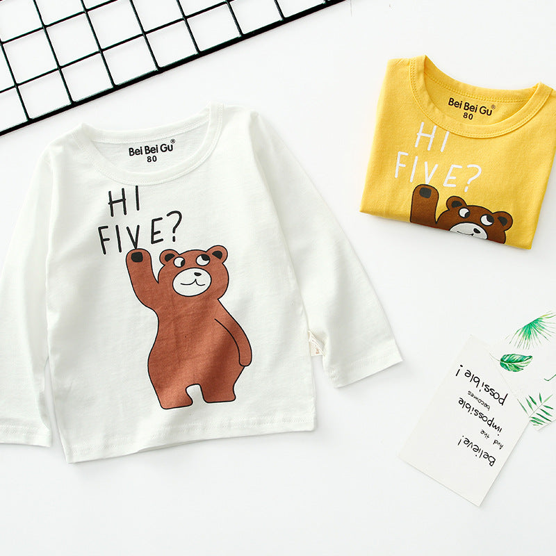 Cartoon children's long sleeve t-shirt bottoming shirt Image