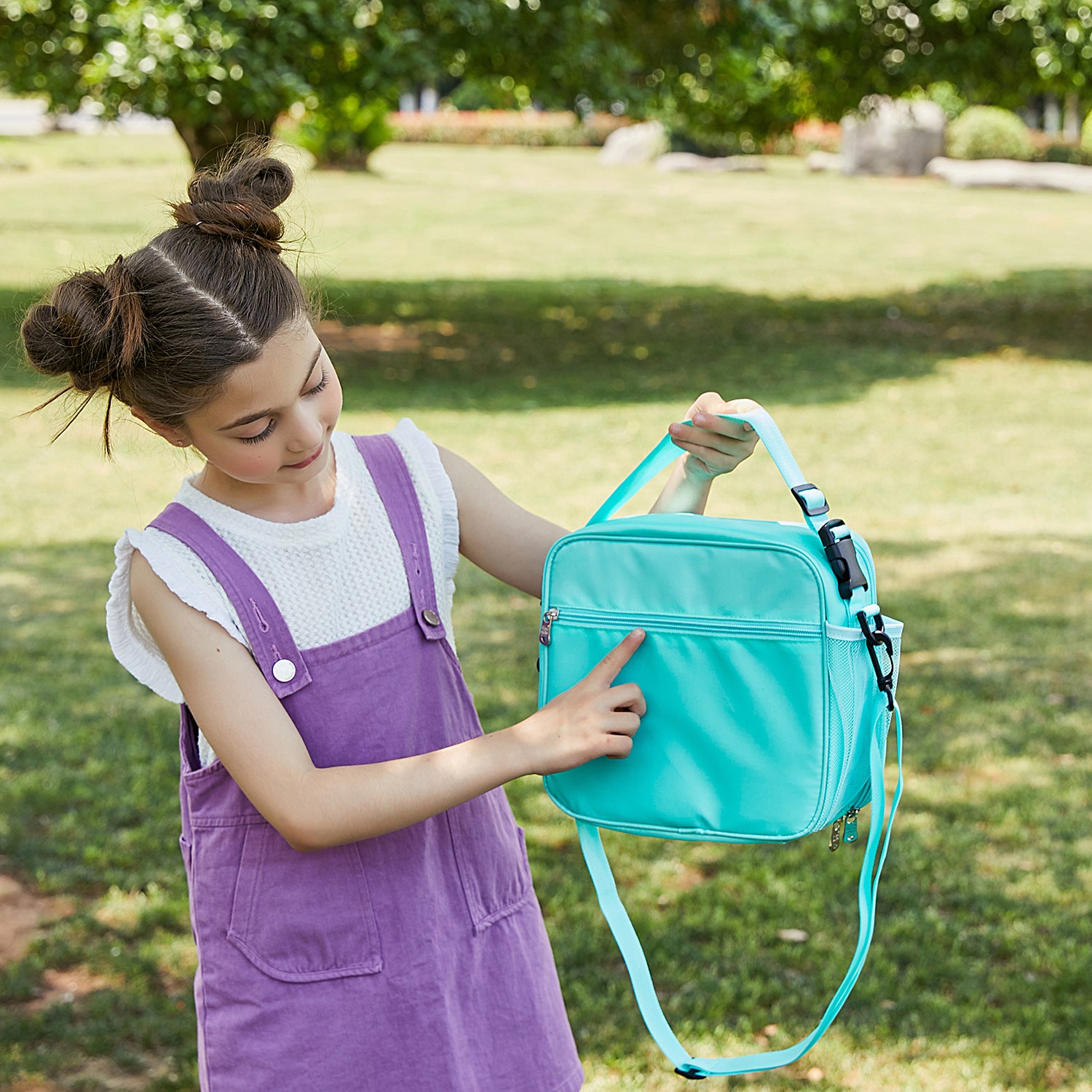 Laser Simple Rainbow Color Insulation Bento Bag Image