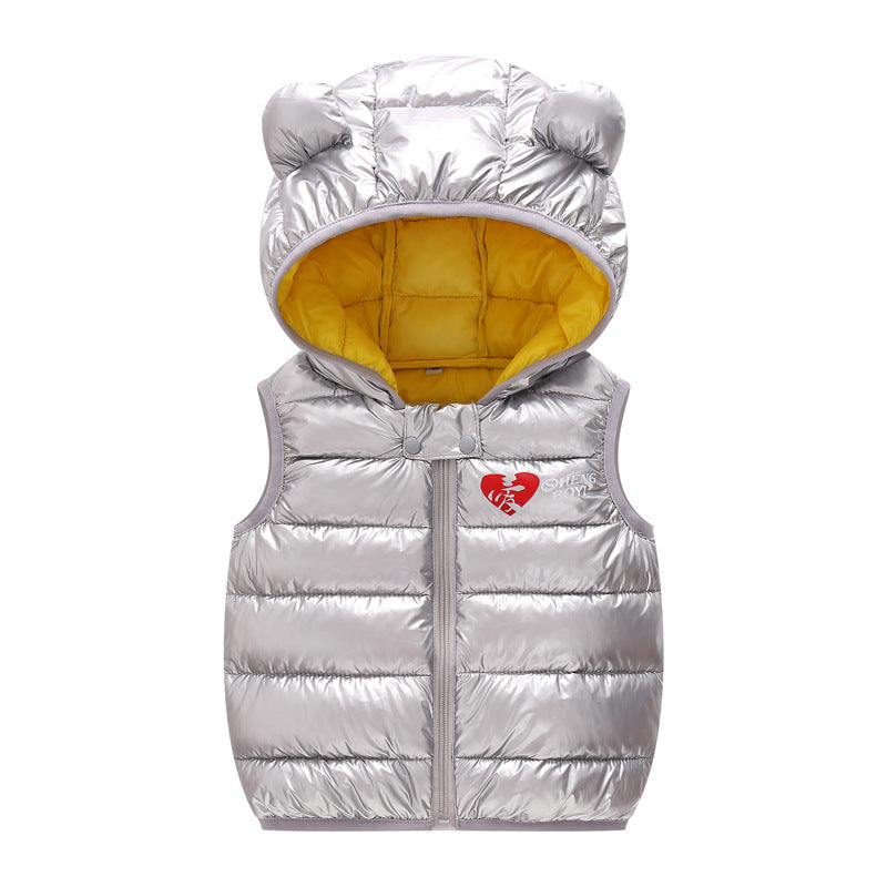 Children Warm Down Vest Autumn Baby Boys Girls Sleeveless Waistcoat Kids Outerwear Vests Children Hooded Jackets Image