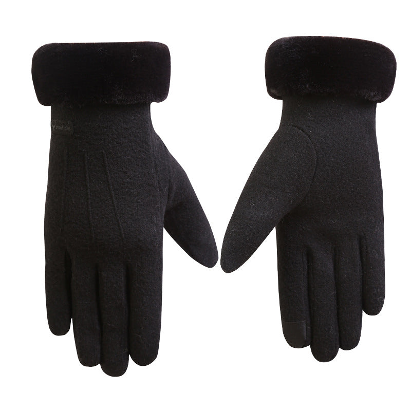 Autumn and winter cashmere full finger gloves women Image