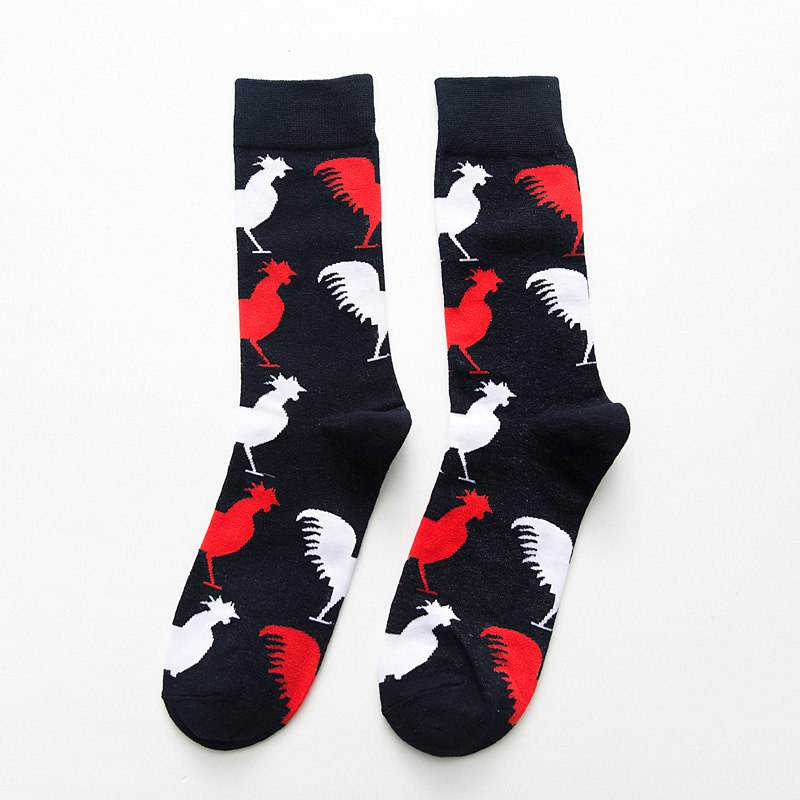 New Fashion Style Socks Short Chicken Geometry Pattern Funny Cotton Socks Image