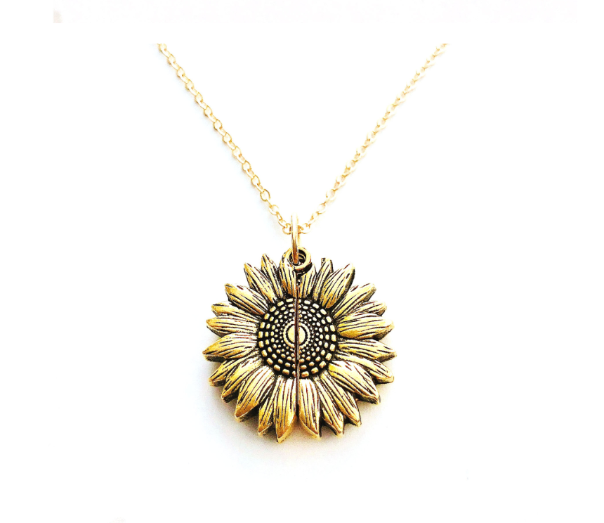 Sunflower Double Lettering Necklace Image