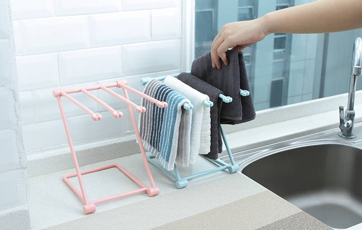 Foldable Dishcloth Shelf Kitchen Accessories Gadget Organizer Image